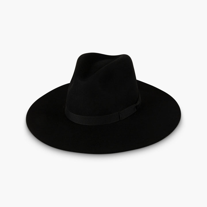 Fedora pour femme - Chapeau à larges bords avec ruban noir