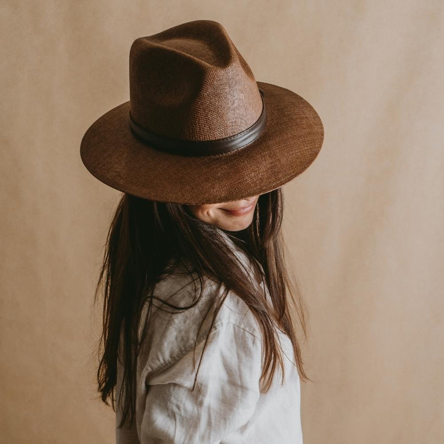 Puebla brown panama style hat