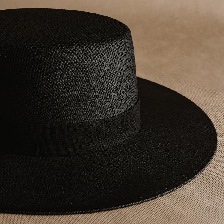 black trendy hat