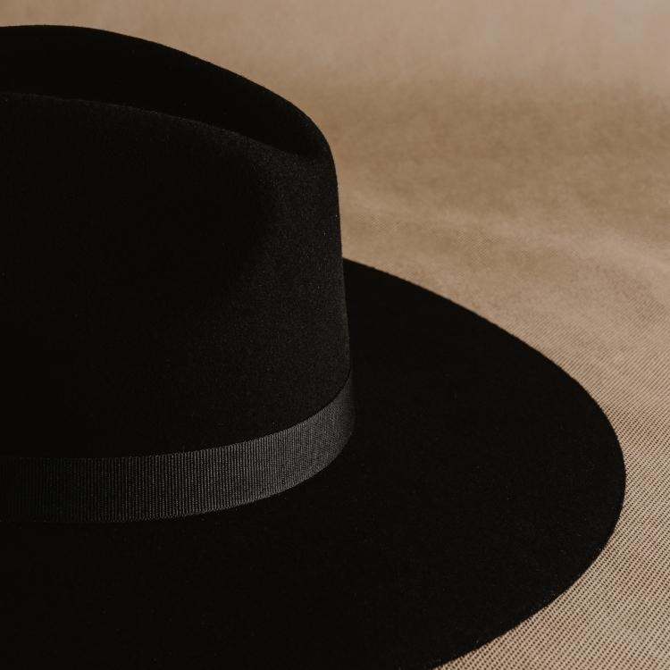 black wide hat for woman