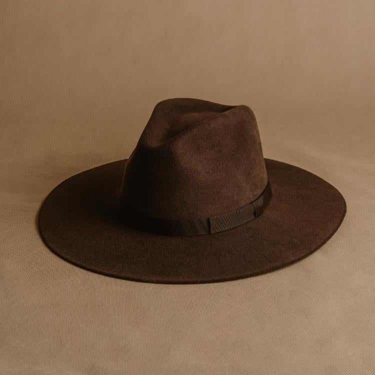 brown wide hat